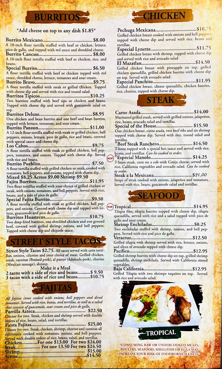 El Pueblito Mexican Restaurant Menu - Image 1